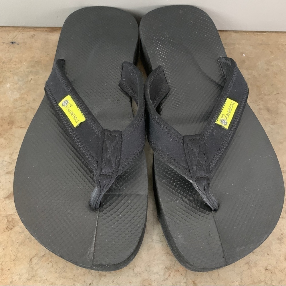 The‎ Healing Sole Black Flip Flops Size M 11.5/W 13
